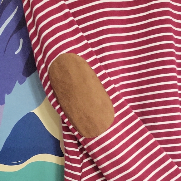 Umgee Maroon Striped Dress With Suede Accent - Picture 4 of 7